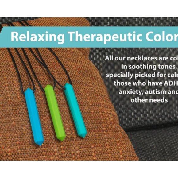 Set Of 3 Chew Chew Sensory Necklaces – Biting, Thumb Sucking, Smoking, Over Eat - Picture 3 of 10